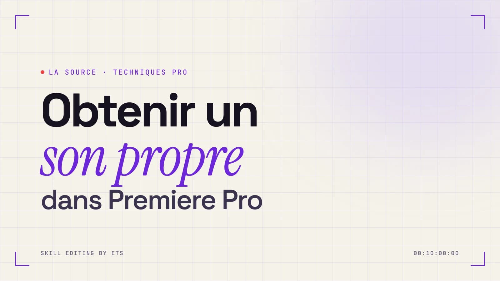 Couverture de l'article : Obtenir un son propre dans Premiere Pro